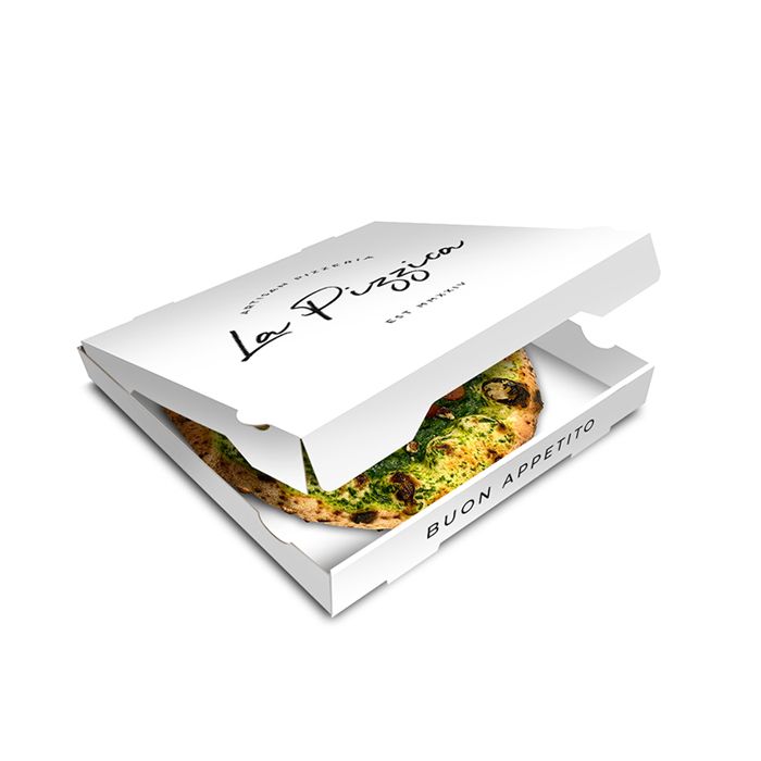 PIZZICA - Pizza Box White Paper -12.5x12.5x1.5 inch - 100pcs