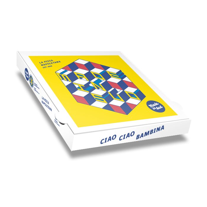 MADE IN SUD - Pizza Box White Paper - 4col - 32x32x4 - 12inch - 100pz