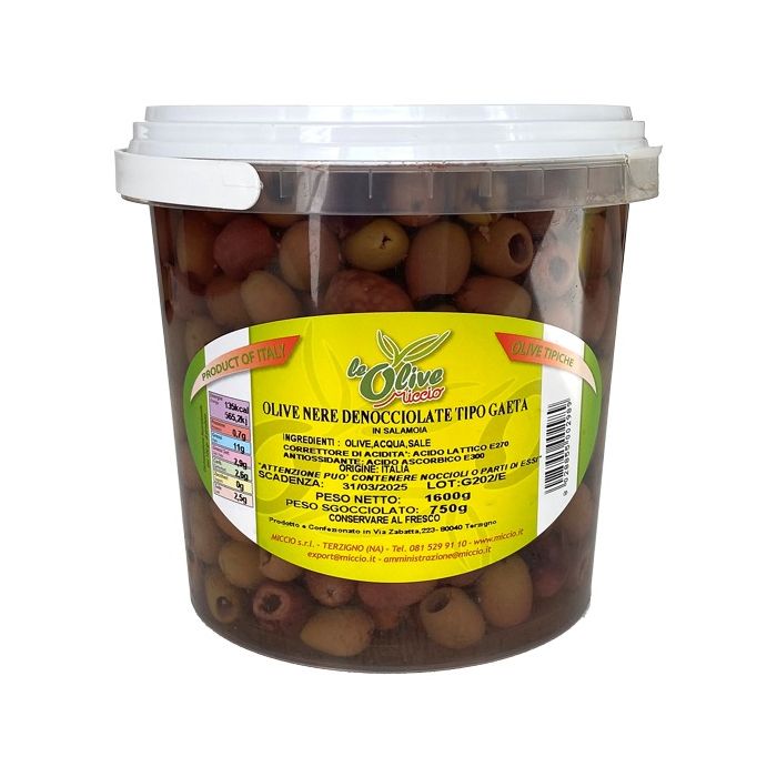 BLACK GAETA OLIVES - PITTED - IN BRINE