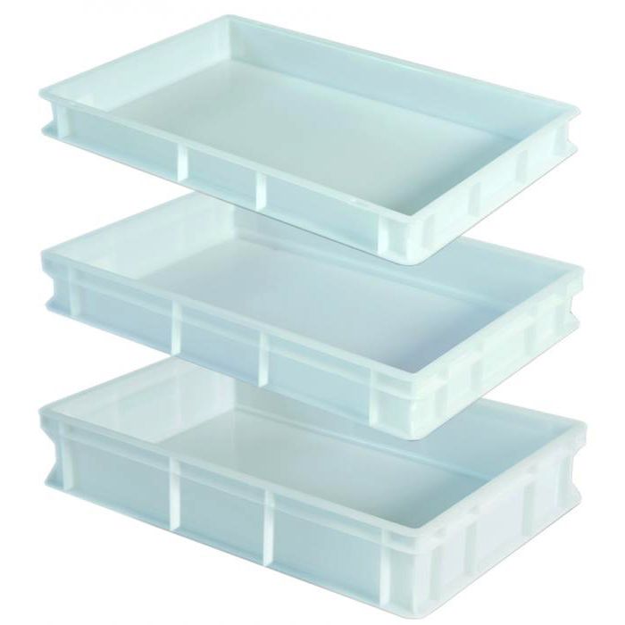 GIMETAL - Deep Pizza Dough Plastic Tray - 60x40x10
