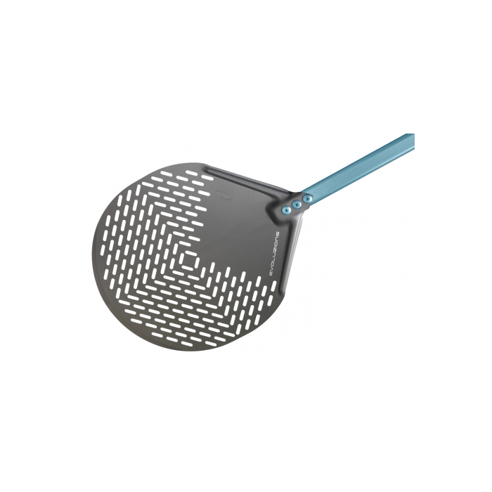 GIMETAL - Aluminum Round Perforated Pizza Peel - 36x150cm