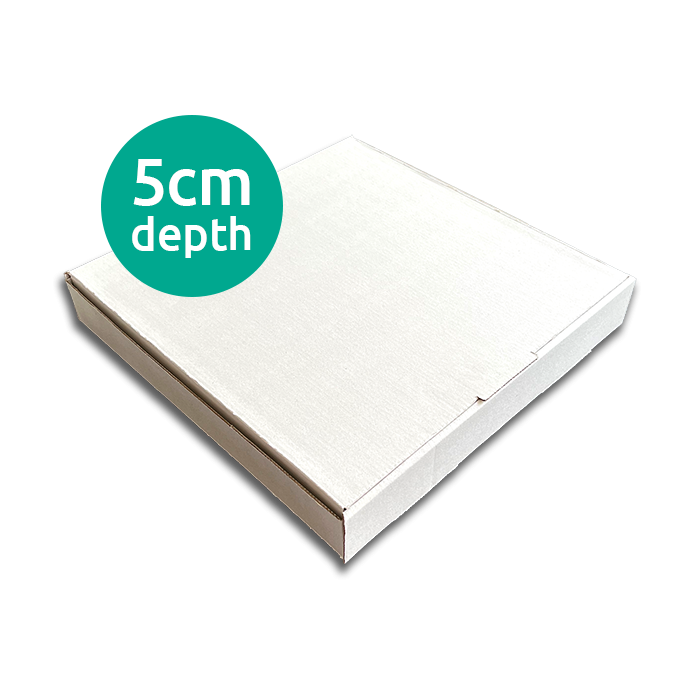 PLAIN WHITE PIZZA BOX - 31.5x31.5x5cm - 12.5"