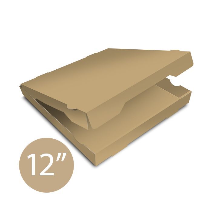 Pizza Box Plain Brown - 32x32x4.5cm - 12" - 100 pz