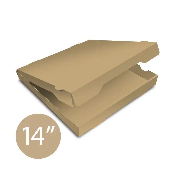 Pizza Box Plain Brown - 36x36x4cm - 14inch - 50pcs