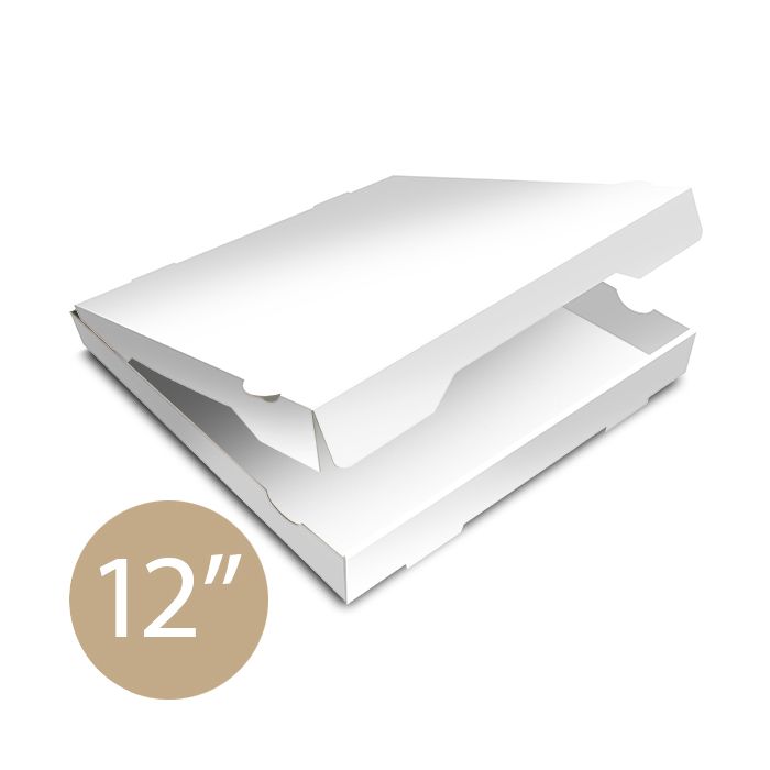 Pizza Box Plain White - 32x32x4 - 12.5x12.5x1.5 - 100 pz