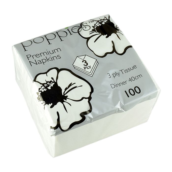 Tovaglioli Bianchi 3 Ply White Napkins - 40x40  10x100pcs