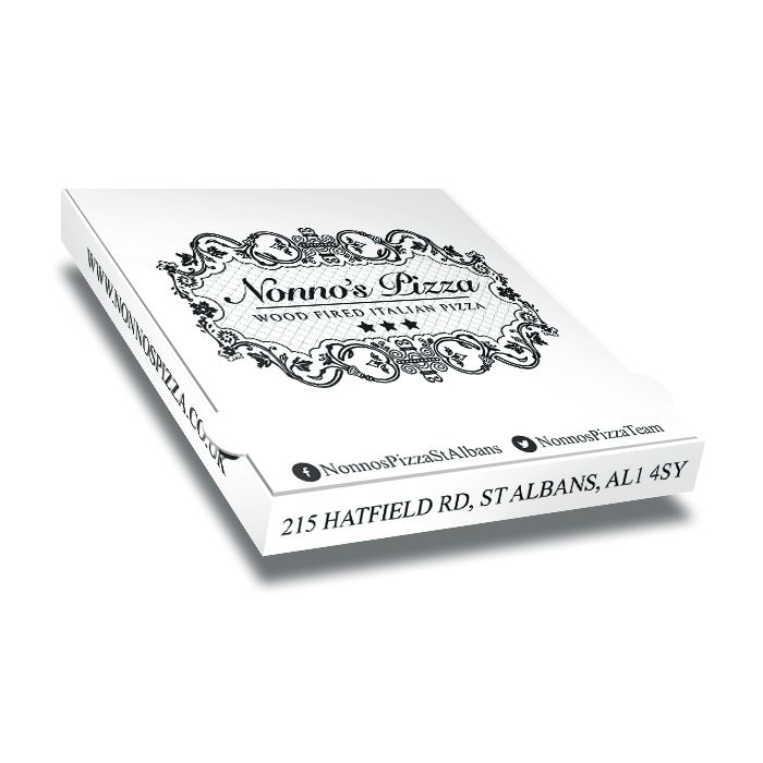 NONNO'S - Pizza Box White Paper - 1col - 26x26x4 - 10ix10x1.5nch - 100 pz