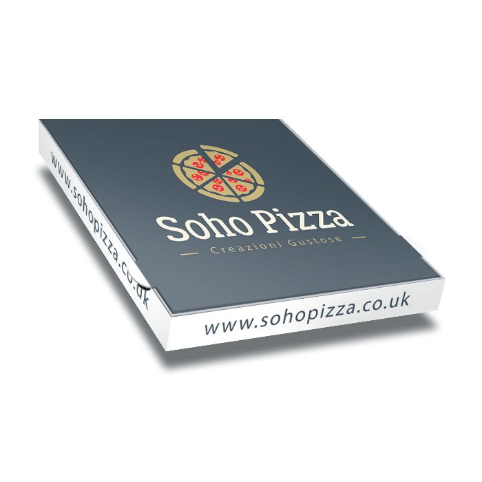 SOHO PIZZA - Pizza Box White Paper - 3col - 32x32x4  12.5x12.5x1.5inch - 100 pz