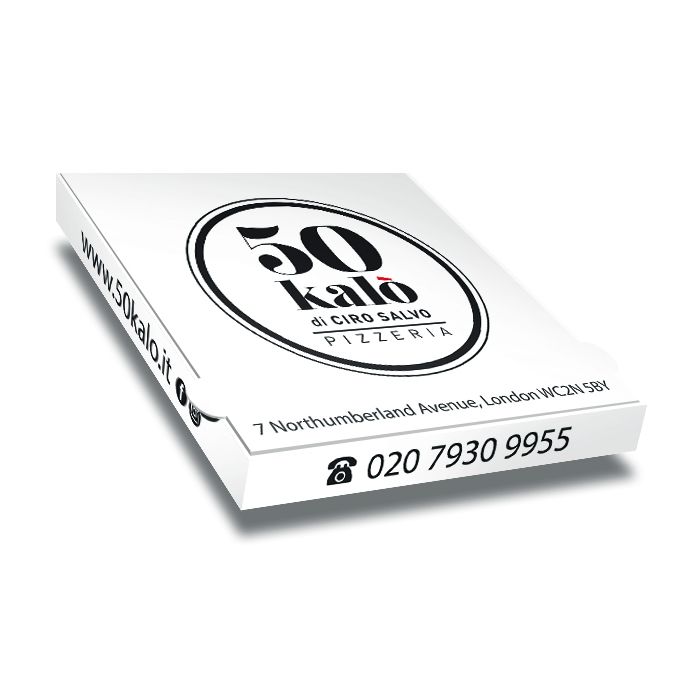 50 KALO - Pizza Box White Paper - 2col - 32x32x4 - 12.5x12.5x1.5 - 100 pz