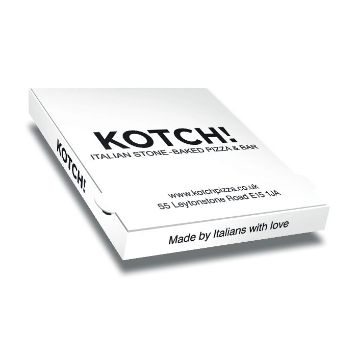 KOTCH - Pizza Box White Paper - 1col - 32x32x4 - 12.5x12.5x1.5 inch - 100 pz
