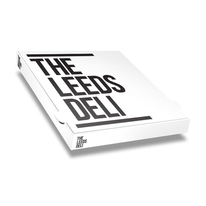 THE LEEDS DELI - Pizza Box White Paper - 1col - 32x32x4 - 12.5x12.5x1.5inch - 100 pz