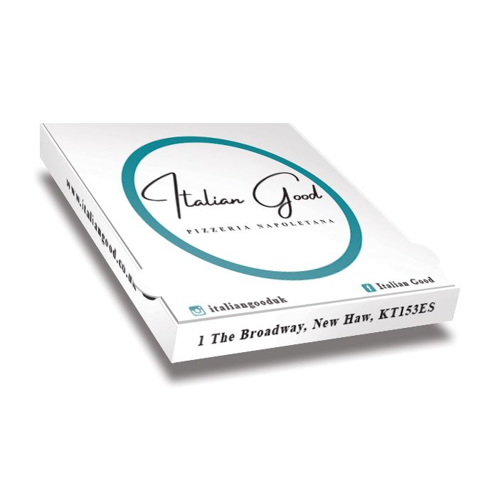 ITALIAN GOOD - Pizza Box White Paper - 2col - 32x32x4 - 12.5x12.5x1.5 inch - 100 pz