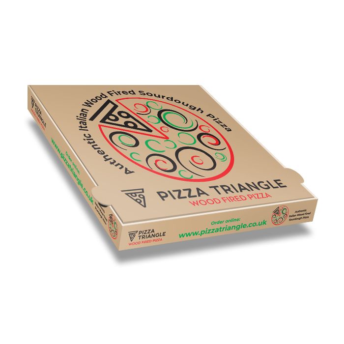 PIZZA TRIANGLE - Pizza Box Brown Paper - 3col - 32x32x4 - 12inch - 100pz