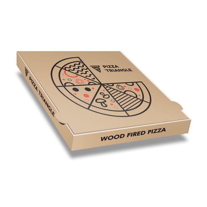 PIZZA TRIANGLE - Pizza Box Brown Paper - 2col - 26x26x4 - 10inch - 100pz