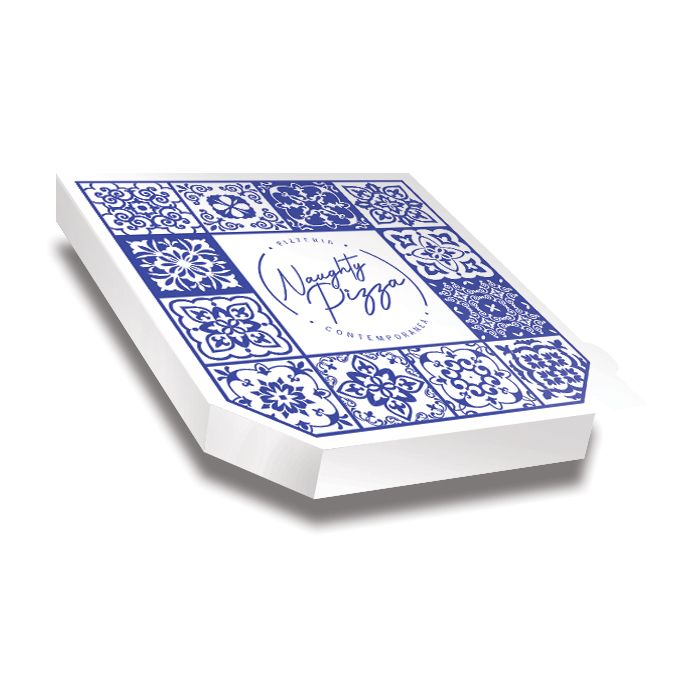 NAUGHTY PIZZA - Pizza Box White Paper - 1col - 32x32x4 - 12.5x12.5x1.5inch - 100 pz