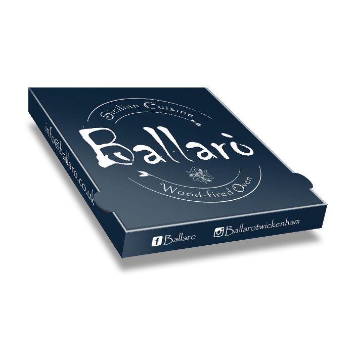 BALLARO - Pizza Box White Paper - 1col - 32x32x4 - 12.5x12.5x1.5 inch - 100 pz