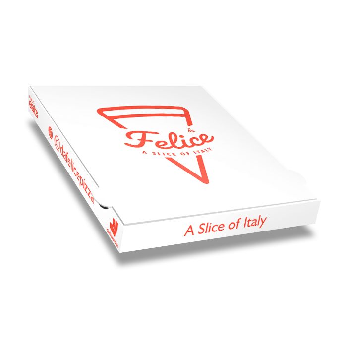 DA FELICE - Pizza Box White Paper - 1col - 32x32x4 - 12.5x12.5x1.5inch - 100 pz
