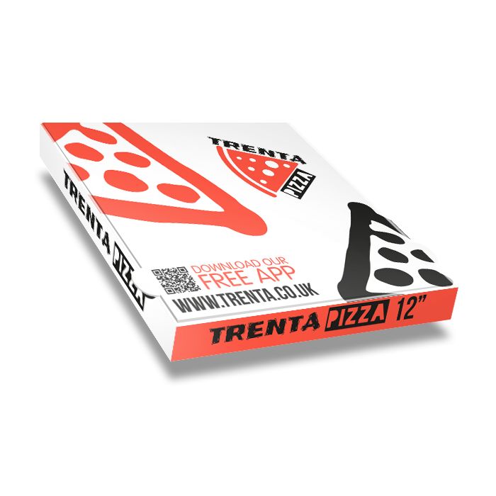 TRENTA - Pizza Box White Paper - 2col - 32x32x4 - 12.5x12.5x1.5inch - 100 pz
