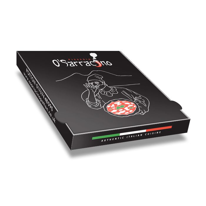 O SARRACINO - Pizza Box White Paper - 3col - 32x32x4 - 12.5x12.5x1.5inch - 100 pz
