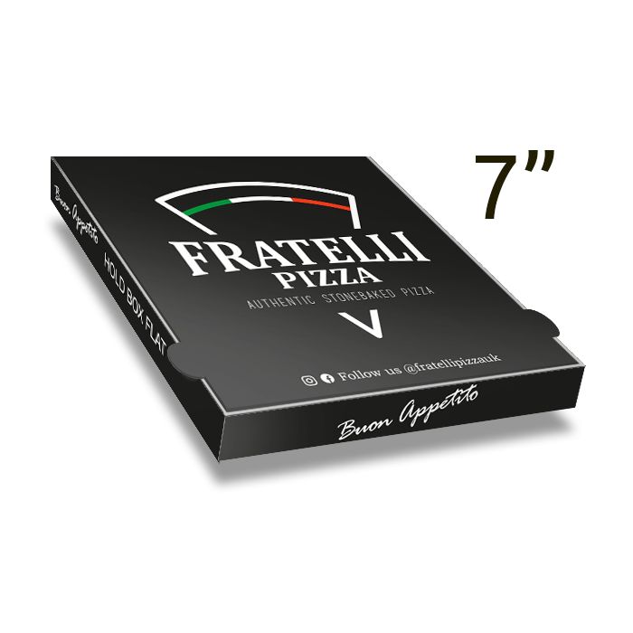 FRATELLI PIZZA - Pizza Box White Paper - 3col - 20x20x4 - 8x8x1.5 - 100 pz