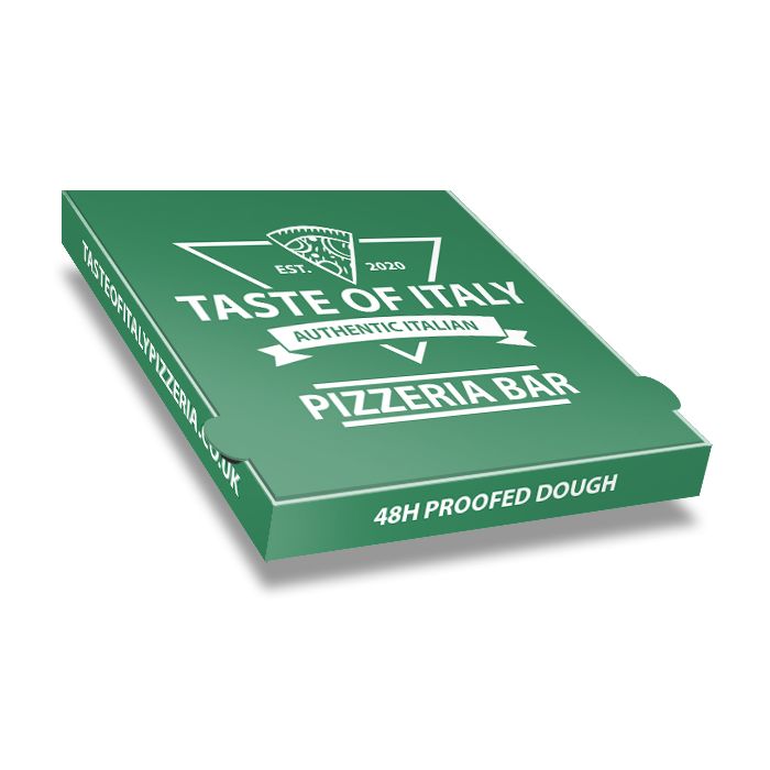 TASTE OF ITALY - Pizza Box White Paper - 1col - 33x33x4 - 13x13x1.5inch - 100 pz