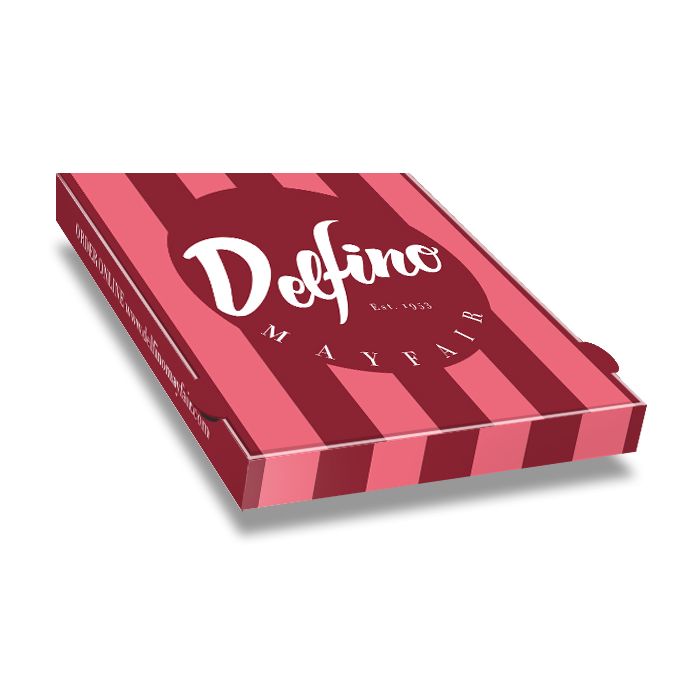 DELFINO ROSA / BORDEAUX - Pizza Box Patinato - 2col - 33x33x3.5 - 13inch - 100 pz