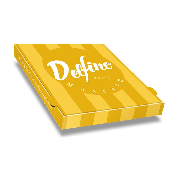 DELFINO GIALLO / ARANCIONE - Pizza Box Patinato - 2col - 33x33x3.5 - 13inch - 100 pz