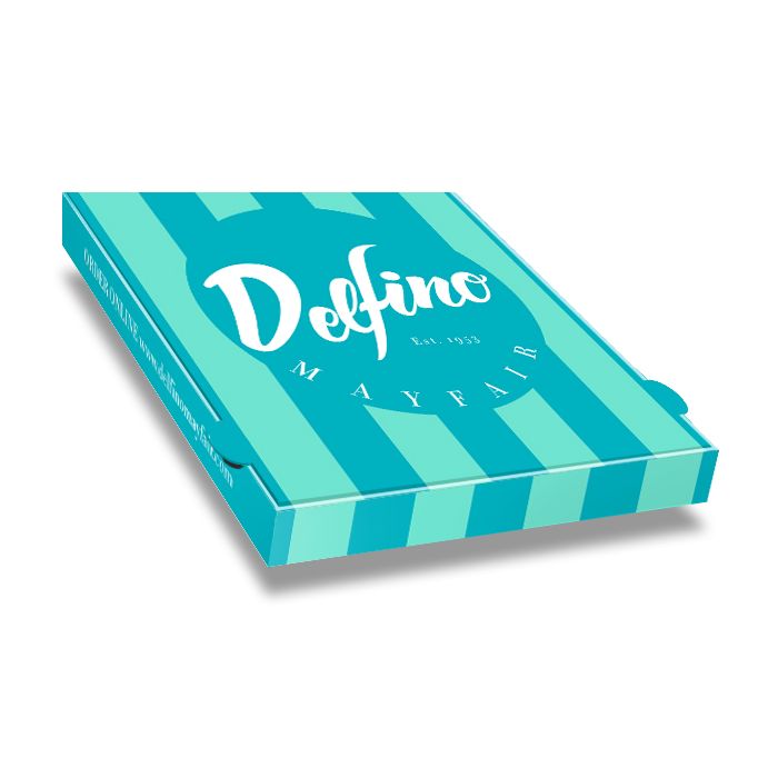DELFINO BLUE / AZZURRO - Pizza Box Patinato - 2col - 33x33x3.5 - 100 pz