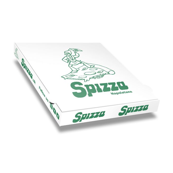 SPIZZA - Pizza Box White Paper - 1col - 31x31x4 - 12x12x1.5 inch - 100 pz