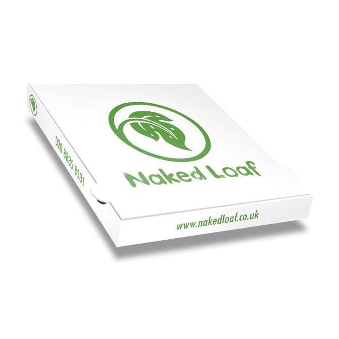 NAKED LOAF - Pizza Box White Paper - 1col - 31x31x4 - 12x12x1.5inch - 100 pz