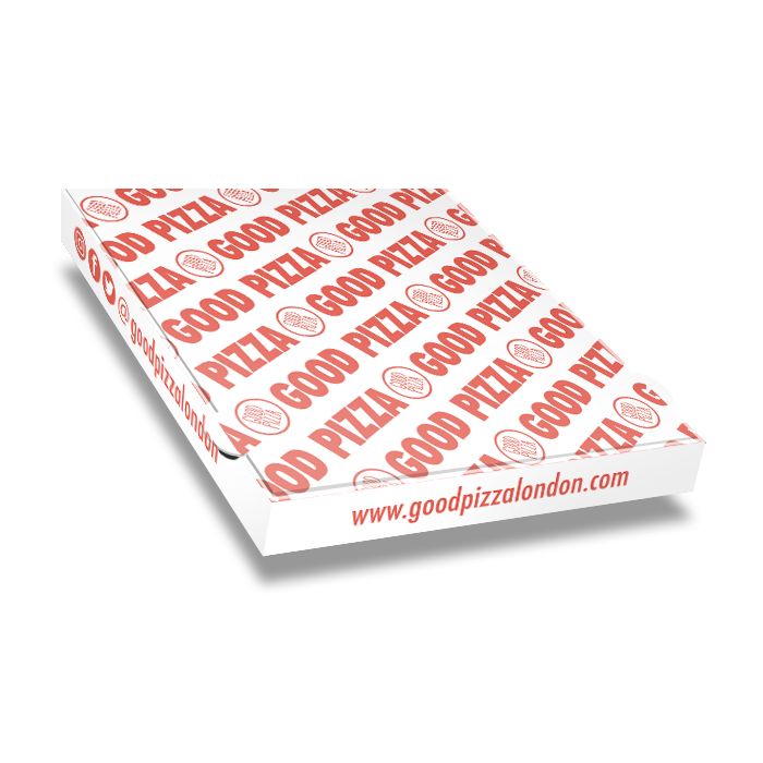GOOD PIZZA Pizza Box White Paper - 1col - 30x30x4 - 11.7x11.7x1.5inch - 100 pz