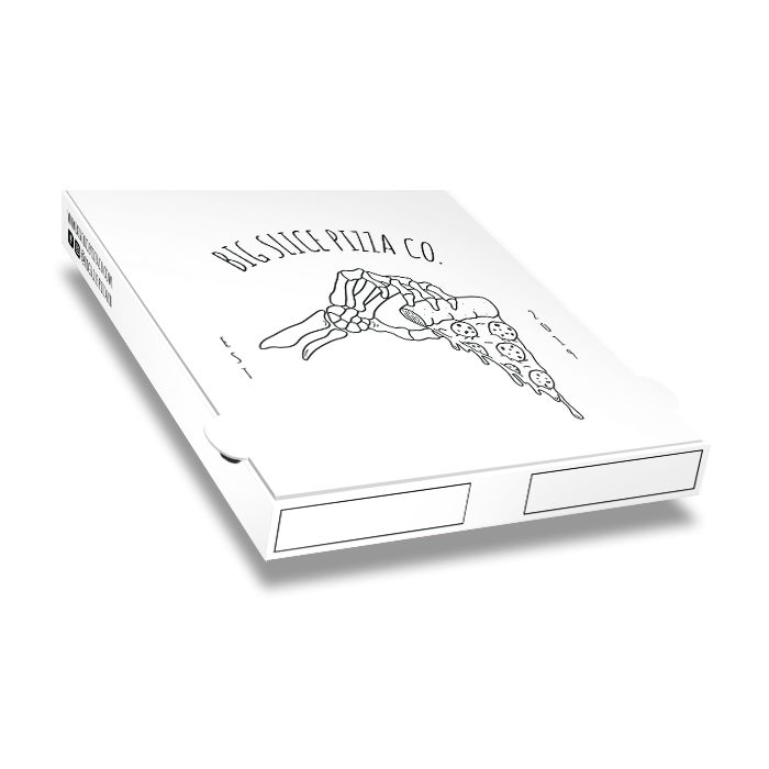 BIG SLICE - Pizza Box White Paper - 1col - 31x31x4 - 12x12x1.5inch - 100 pz