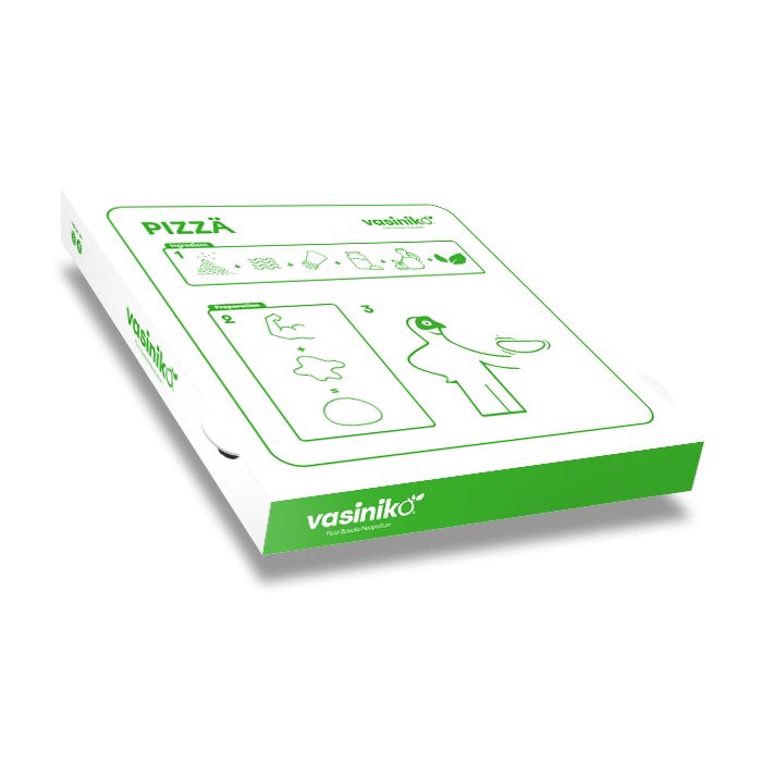 VASINIKO - Pizza Box White Paper - 1col - 33x33x4 - 13x13x1.5 inch - 100 pz