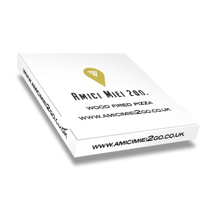 AMICI MIEI 2 GO - Pizza Box White Paper - 2col - 32x32x4 - 12.5x12.5x1.5 inch - 100 pz