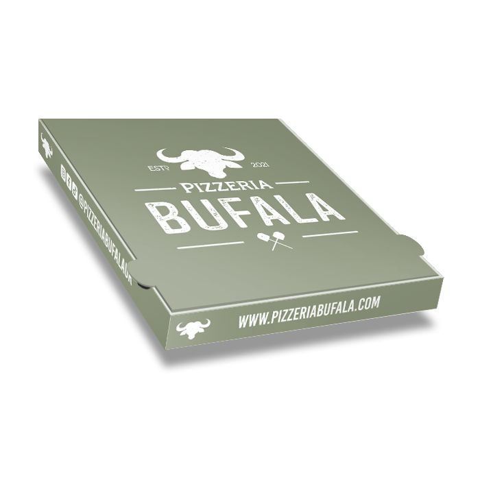 PIZZERIA BUFALA - Pizza Box Aluminio - 1col - 32x32x4 - 12.5x12.5x1.5 inch - 100 pz