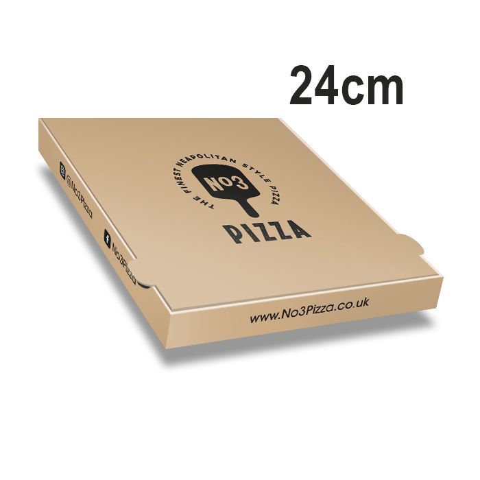 NUMBER 3 - Pizza Box Brown Paper - 1col - 24x24x4 - 9x9x1.5inch - 100 pz