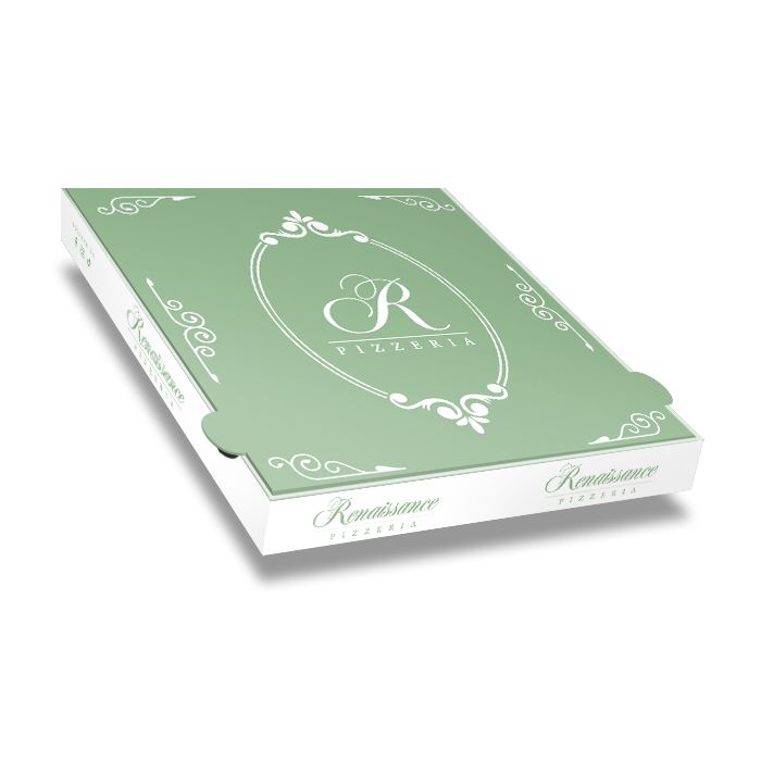 RENAISSANCE - Pizza Box White Paper - 1col - 32x32x4 - 12.5x12.5x1.5 - 100 pz