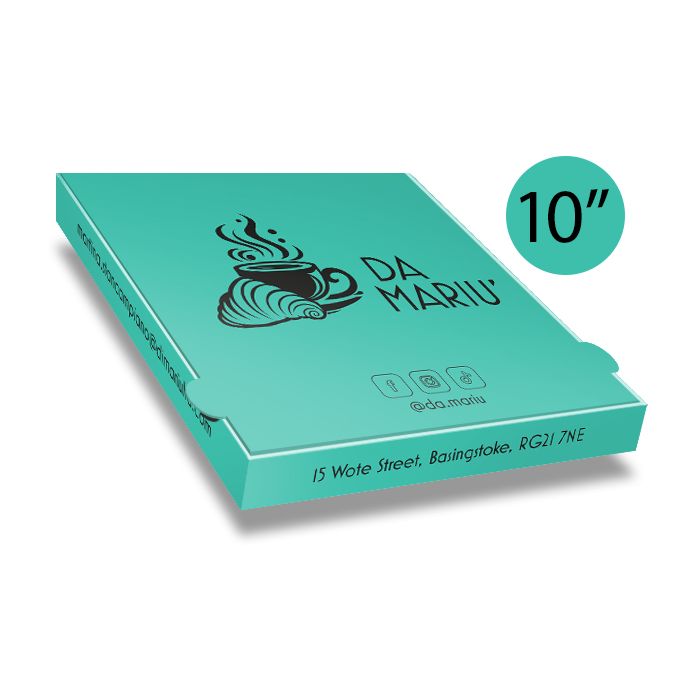 DA MARIU - Pizza Box White Paper - 2col - 26x26x4 - 10x10x1.5 - 100 pz
