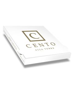 CENTO ALLA TORRE - Pizza Box White Paper - 1col - 31x31x4 - 12x12x1.5inch - 100 pz