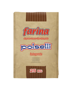 POLSELLI - Wholemeal Soft Wheat Flour - INTEGRALE - BROWN - 25kg