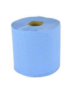 BLUE PAPER ROLLS - Centre-Feed - 2 Ply - 1x6 Roll