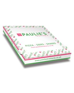 PAULIES - Pizza Box White Paper - 2col - 32x32x4 - 12.5x12.5x1.5inch - 100 pz
