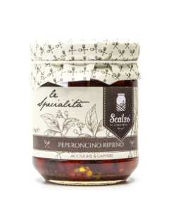 SCALZO - Chilli Pepper filled with Anchovies and Capers - 212 ml