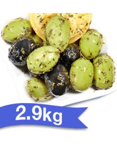 BELLORTO - OLIVES AMALFI 2.9kg "Giant Green and Black Olives in Herbs and Lemon Juice"