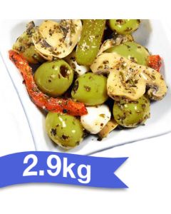 BELLORTO - OLIVES CONTADINA 2.9kg "Pitted Green Olives Marinated Mixed with Mushroom "