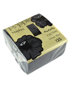 POPPIES - Napkins BLACK 2ply 8fold 40cm 2000pcs