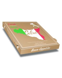 SIKULO - Pizza Box Brown Paper - 3col - 32x32x4 - 12.5x12.5x1.5 inch - 100 pz