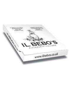 BEBO'S - Pizza Box White Paper - 1col - 32x32x4  12.5x12.5x1.5inch - 100 pz