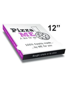PIZZA ME - Pizza Box White Paper - 2col - 32x32x4 - 12.5x12.5x1.5 inch - 100 pz