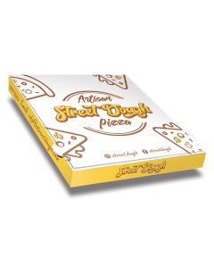 ARTISAN STREET DOUGH - Pizza Box White Paper - 2col -12.5x12.5x1.5 - 100Pcs
